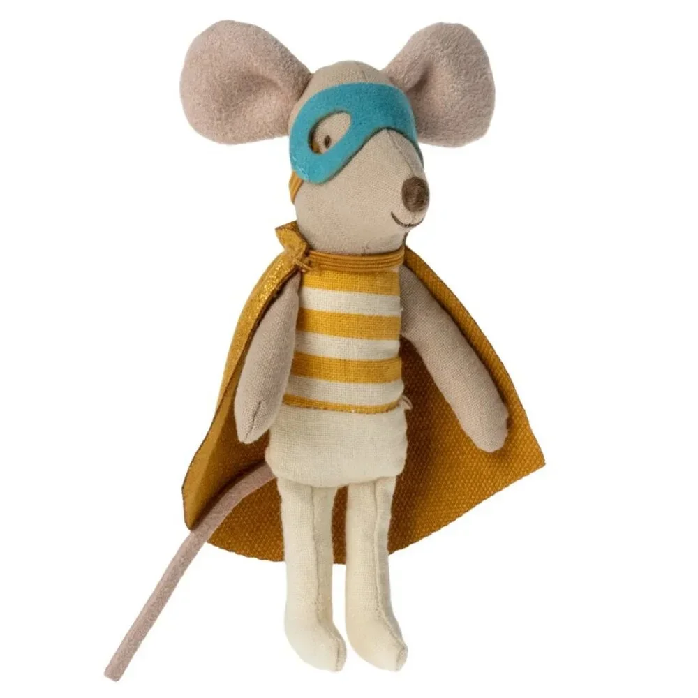Maileg MOUSE SUPER HERO Little Brother Matchbox Danish Design NEW with box